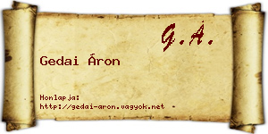 Gedai Áron névjegykártya